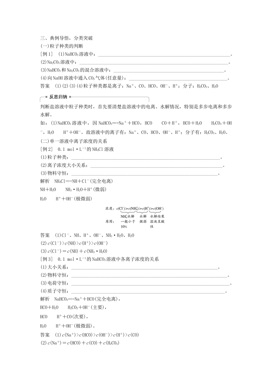 高考化学一轮复习 第八章 水溶液中的离子平衡 专题讲座四“粒子”浓度关系判断学案-人教版高三全册化学学案_第2页