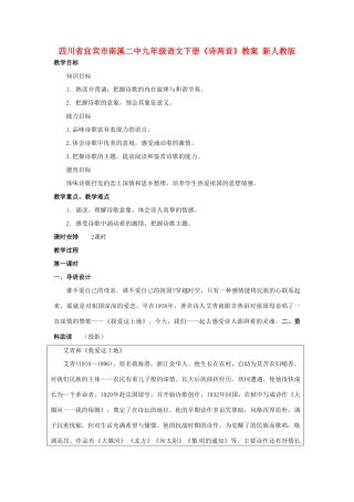 四川省宜宾市南溪二中九年级语文下册《诗两首》教案 新人教版
