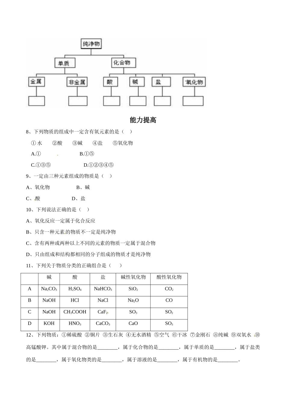 高中化学 第二章第一节《简单分类法及其应用》学案（2）  新人教版必修1_第3页