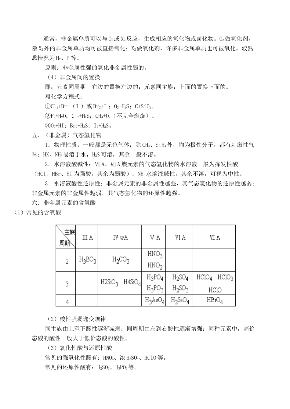 高考化学二轮复习 非金属元素及其化合物教学案_第3页