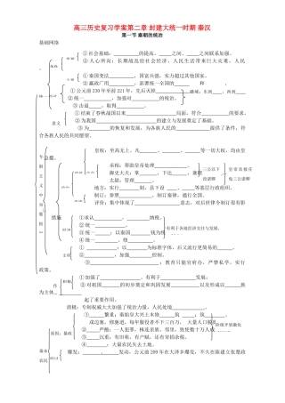 高三历史复习学案第二章 封建大统一时期 秦汉