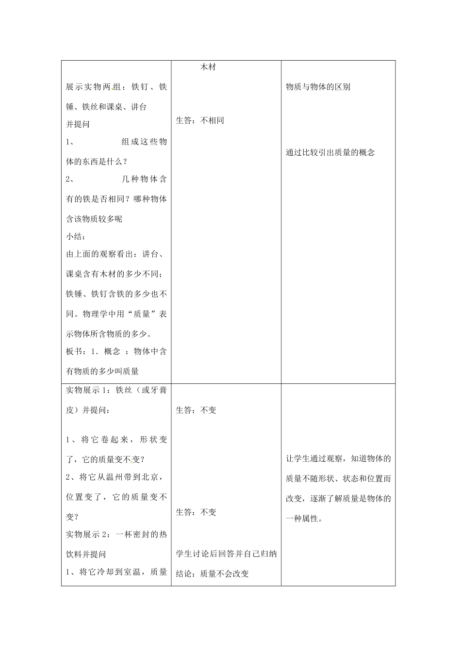 浙江省温岭市城南中学七年级科学《质量的测量》教案（1）_第2页