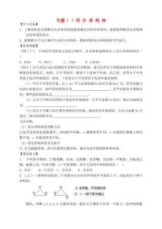 高考化学二轮复习 同分异构体教学案