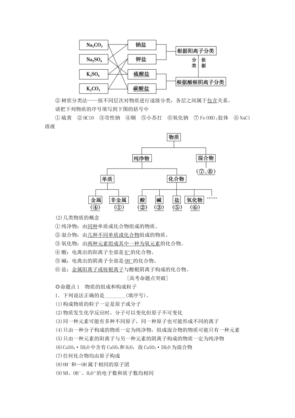高考化学一轮复习 第2章 元素与物质世界 第1节 元素与物质的分类学案 鲁科版-鲁科版高三全册化学学案_第2页
