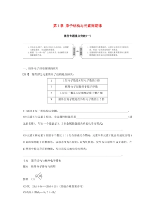 高中化学 第1章 原子结构与元素周期律微型专题重点突破（一）学案 鲁科版必修2-鲁科版高一必修2化学学案