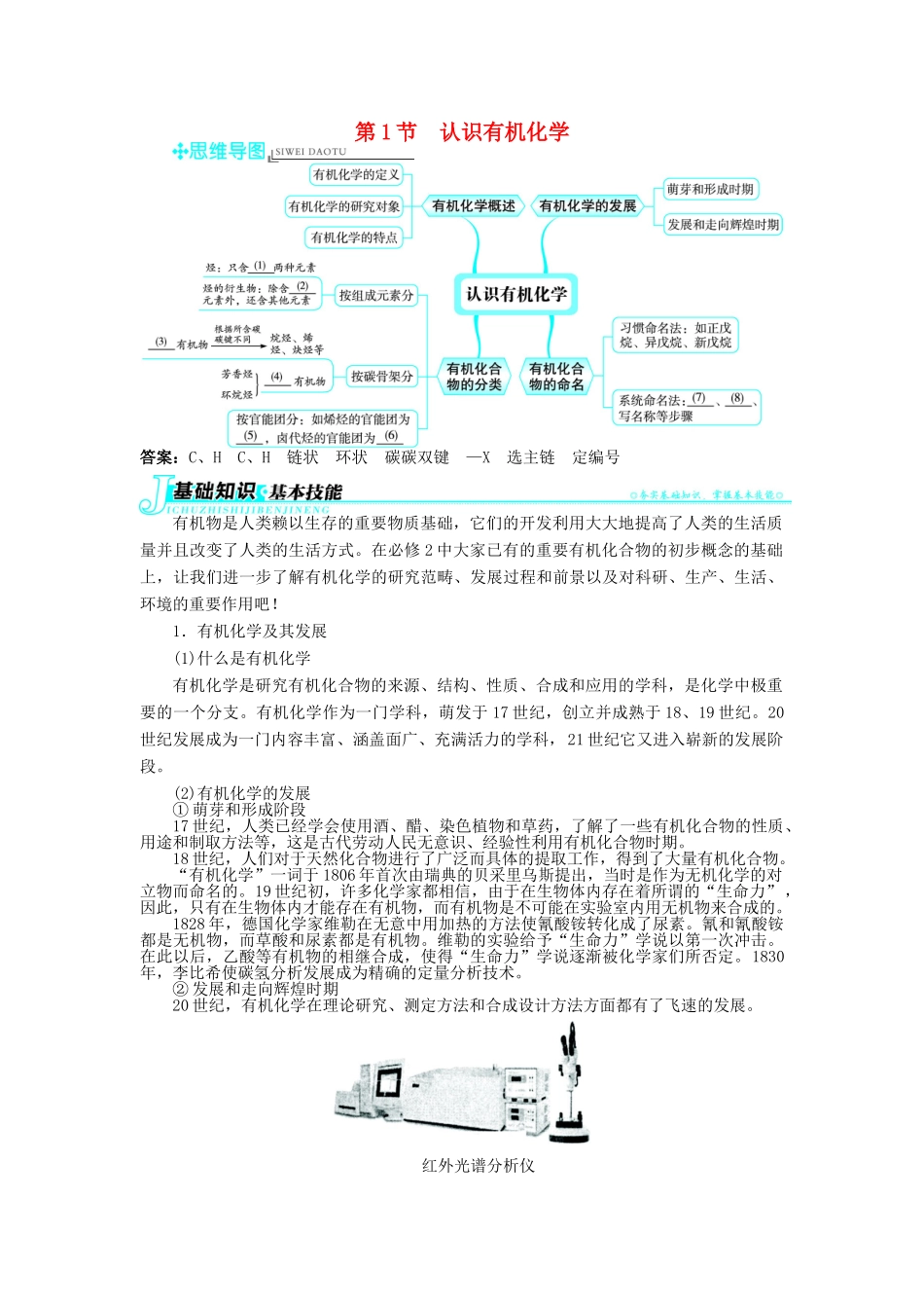 高中化学 第1章 有机化合物的结构与性质 烃 第1节 认识有机化学学案 鲁科版选修5-鲁科版高二选修5化学学案_第1页