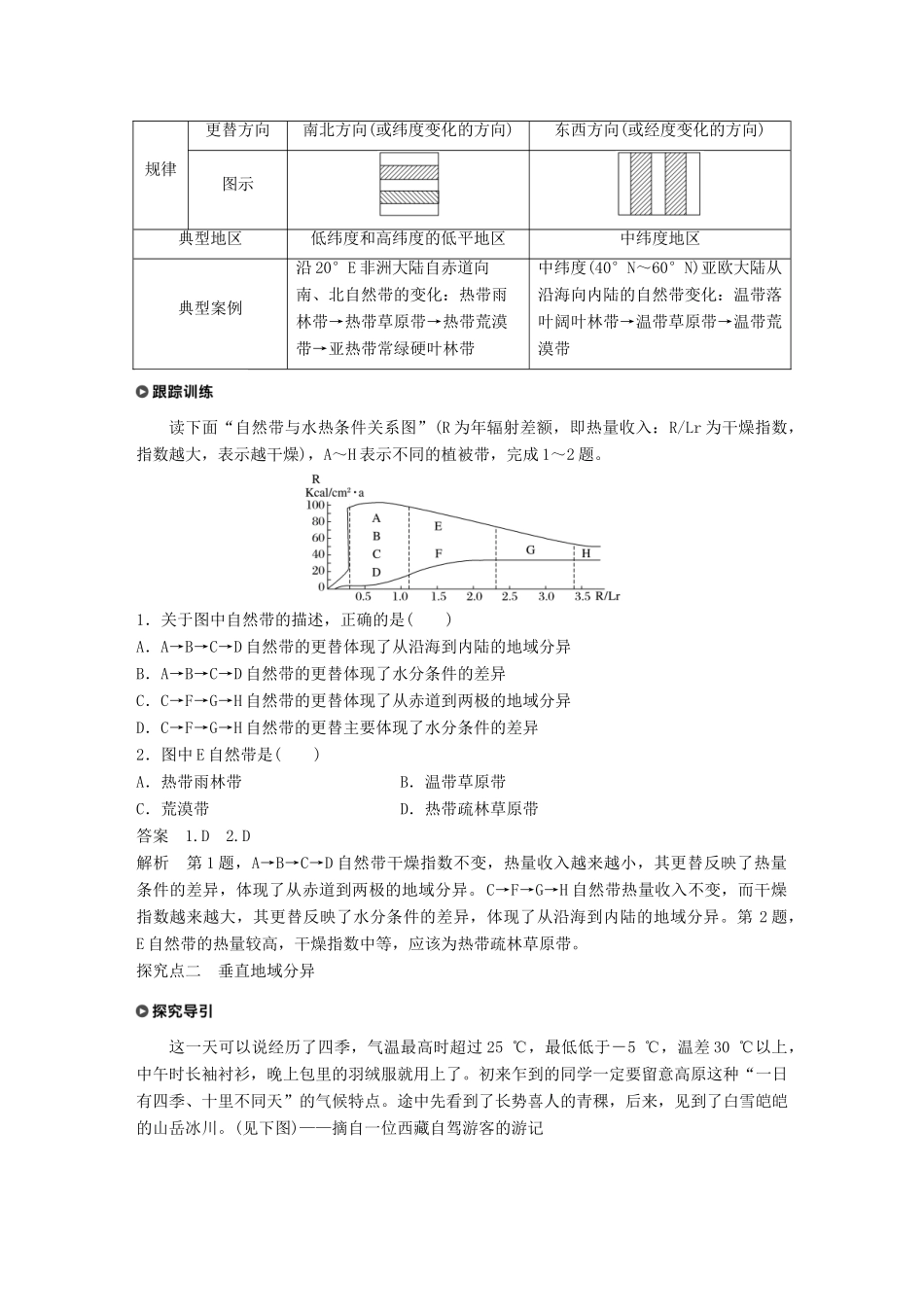 高中地理 第三单元 从圈层作用看地理环境内在规律 3.1 地理环境的差异性 第2课时学案 鲁教版必修1-鲁教版高一必修1地理学案_第3页