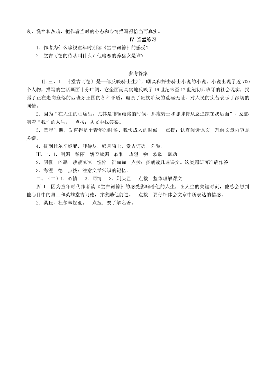 语文版语文九年级下册 读《堂吉诃德》(2)_第3页