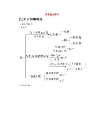 高中化学 第三章 铁 金属材料章末整合提升学案 新人教版必修第一册-新人教版高一第一册化学学案