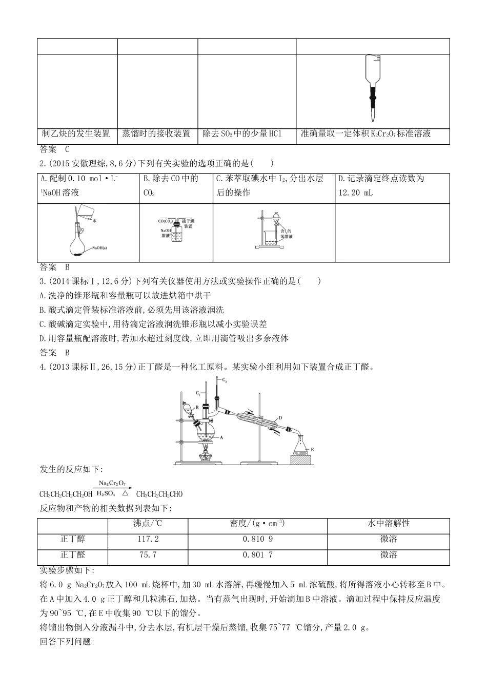 高考化学一轮复习 第21讲 化学实验基本方法讲练结合学案-人教版高三全册化学学案_第2页