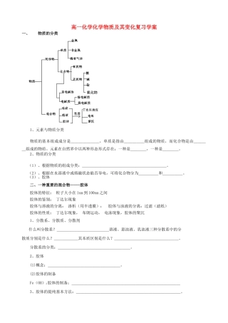 高一化学化学物质及其变化复习学案