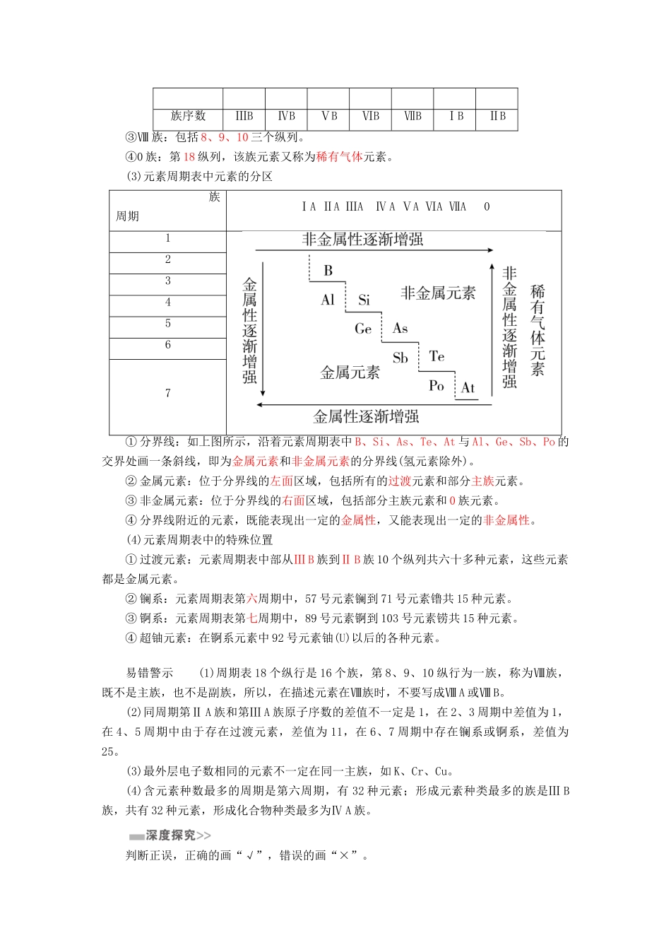高考化学一轮复习 第5章 物质结构 元素周期律 第2节 元素周期律和元素周期表学案-人教版高三全册化学学案_第2页