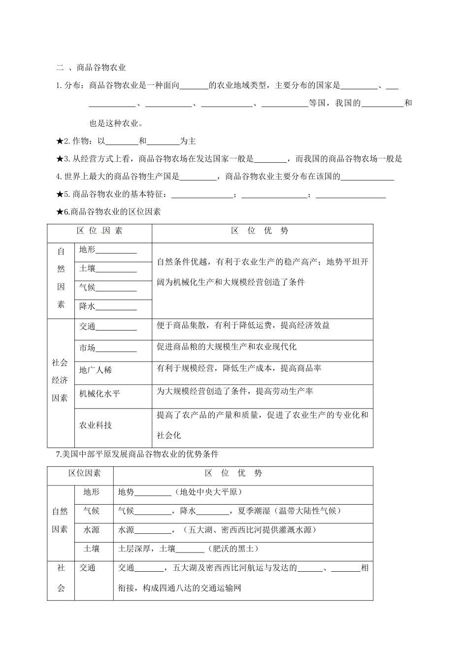 高中地理 3.2 以种植业为主的农业地域类型学案（答案不全）新人教版必修2-新人教版高一必修2地理学案_第3页