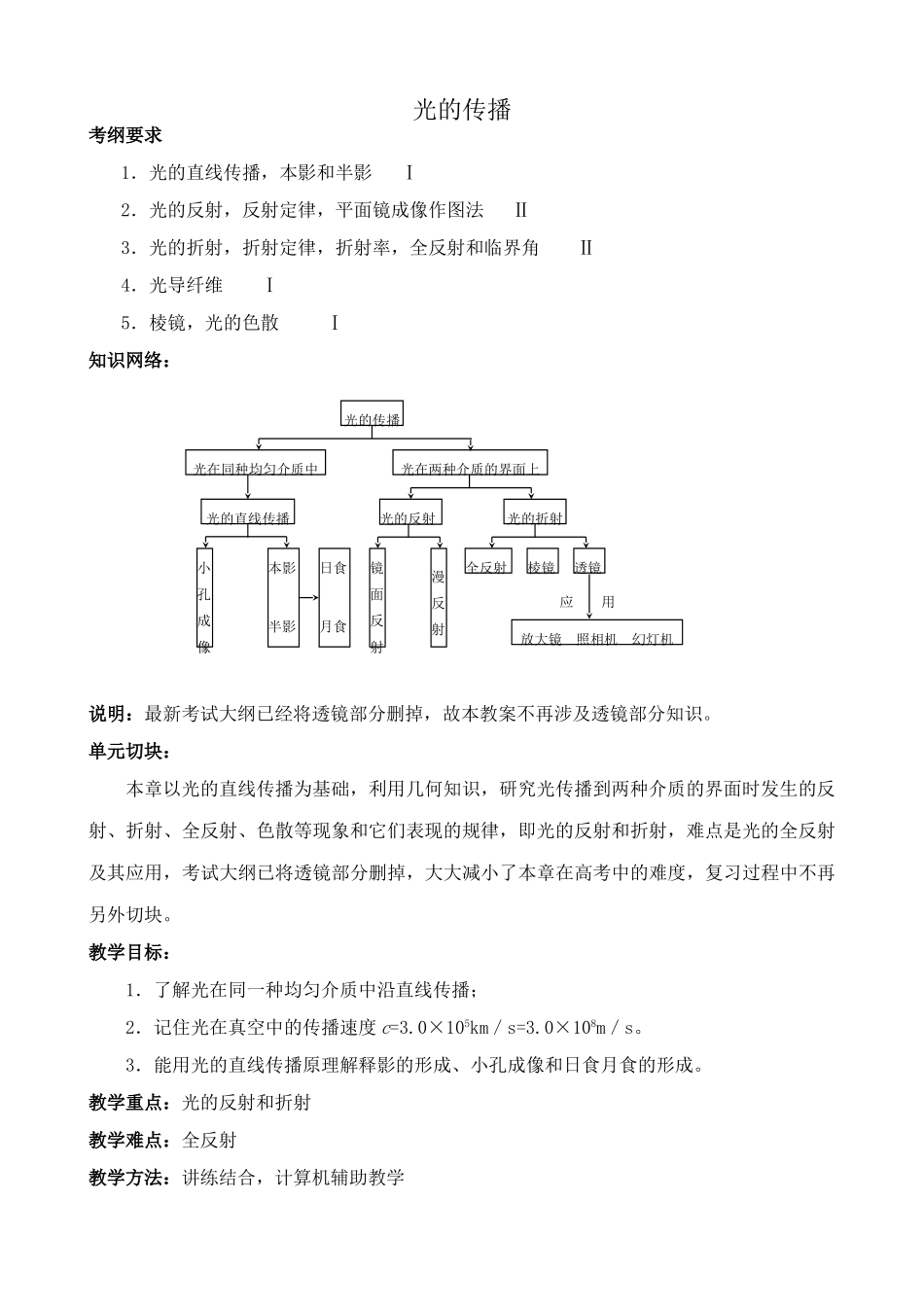 沪科版八年级物理光的传播教案2_第1页