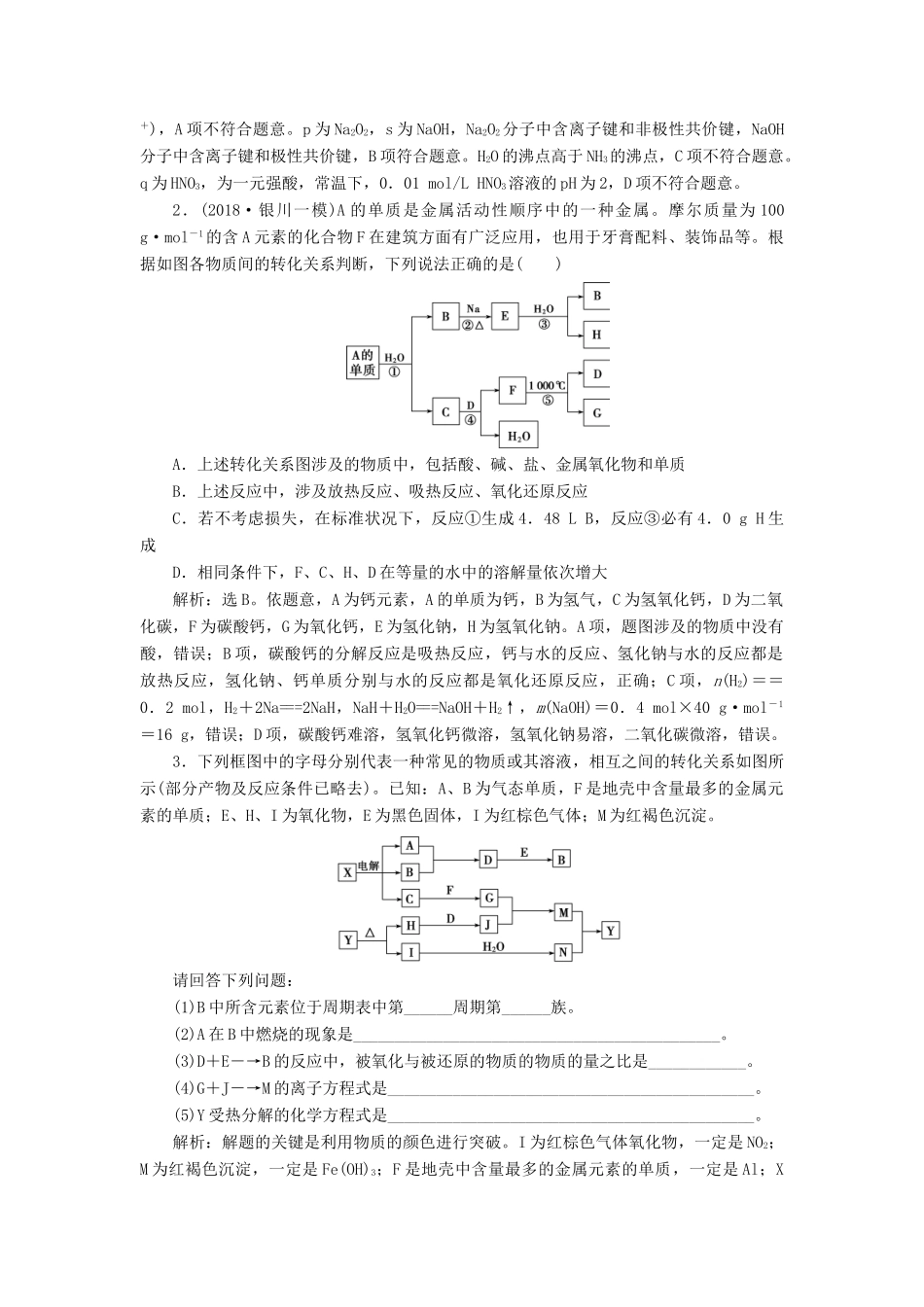 高考化学一轮复习 第3章 自然界中的元素 突破全国卷专题讲座（三）无机框图推断题的解题策略学案 鲁科版-鲁科版高三全册化学学案_第3页