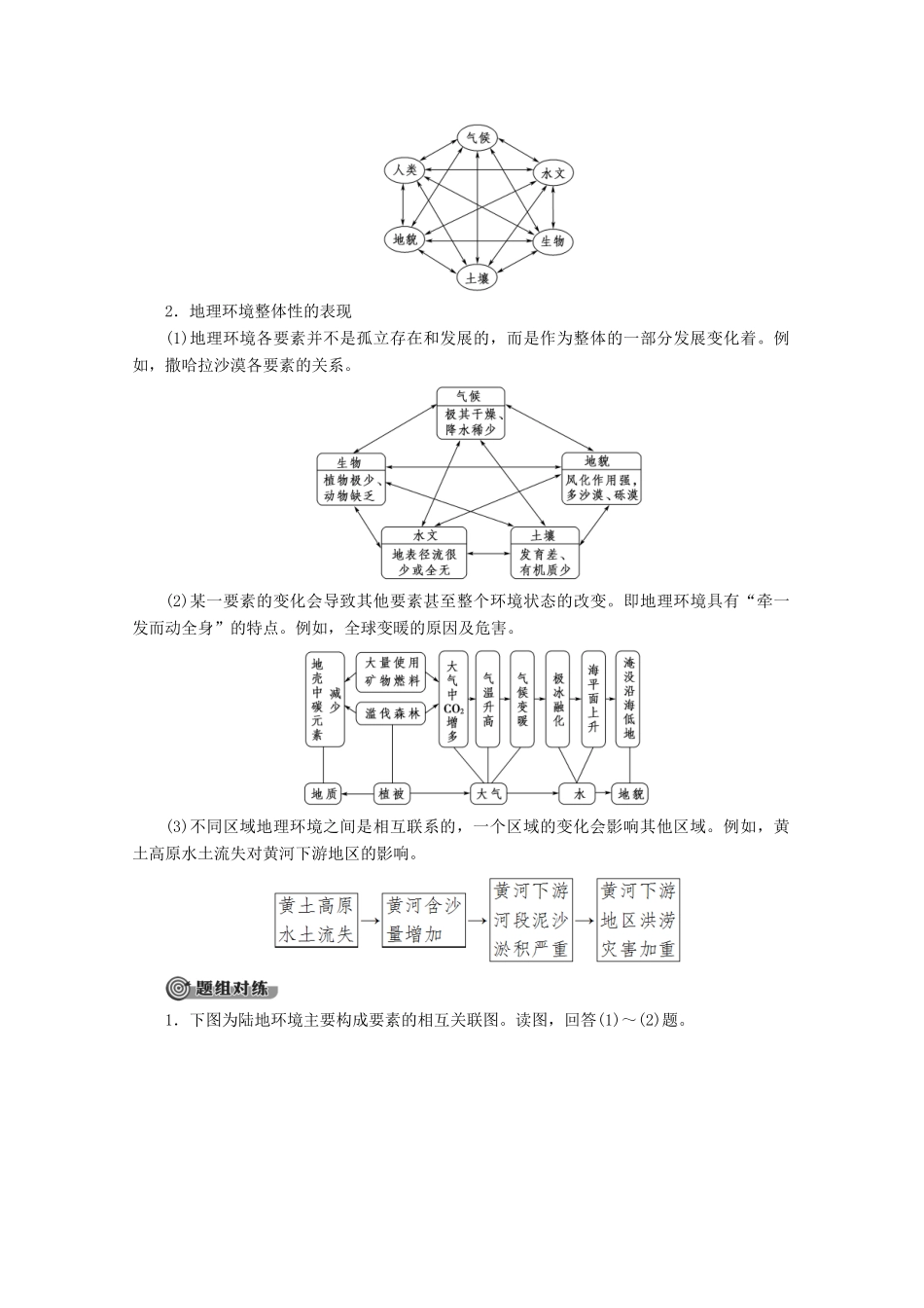 高中地理 第3单元 从圈层作用看地理环境内在规律 第2节 地理环境的整体性学案 鲁教版必修1-鲁教版高一必修1地理学案_第3页