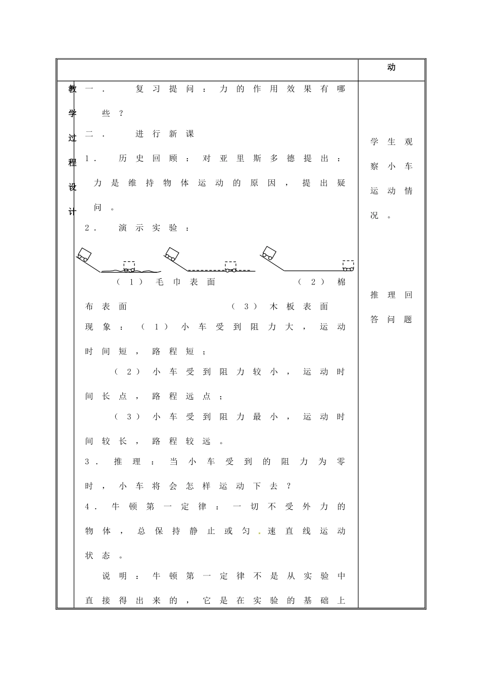 黑龙江省虎林市八五零农场学校八年级物理复习《第九章 力和运动》教案 人教新课标版_第2页