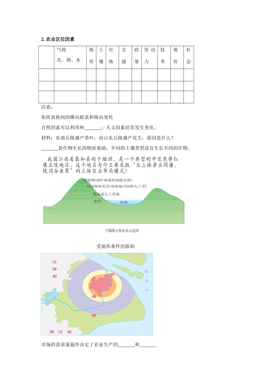 高中地理 农业的区位选择学案（含解析）新人教版-新人教版高一全册地理学案_第2页