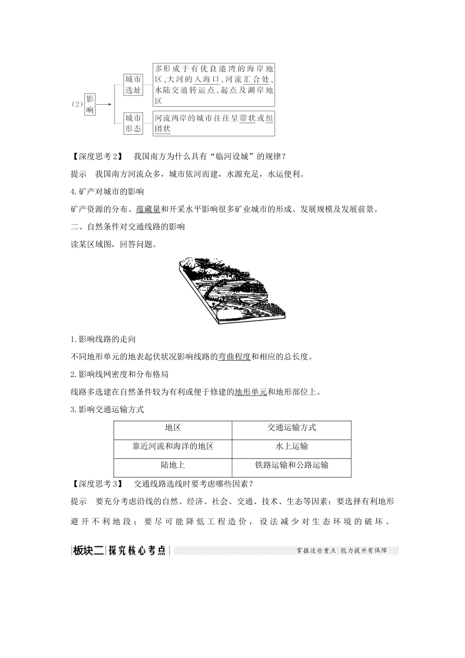高考地理一轮复习 第四单元 自然环境对人类活动的影响 第11讲 自然条件对城市及交通线的影响学案 中图版-中图版高三全册地理学案_第2页