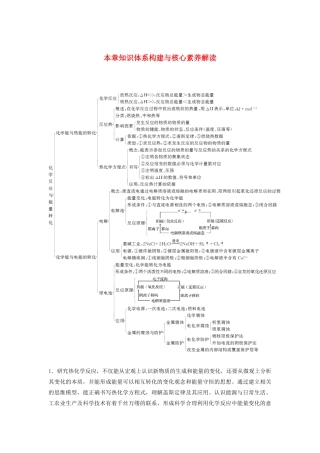 高中化学 第1章 本章知识体系构建与核心素养解读学案（含解析）鲁科版选修4-鲁科版高中选修4化学学案
