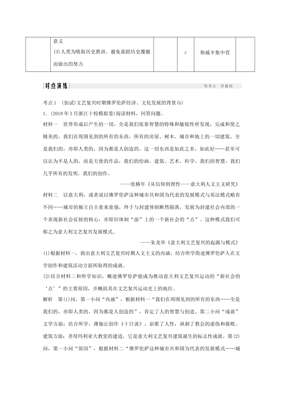 高考历史总复习 专题十七 世界文化遗产荟萃 第41讲（加试）欧洲文艺复兴时期的文化遗产与具有警示意义的世界文化遗产学案-人教版高三全册历史学案_第2页