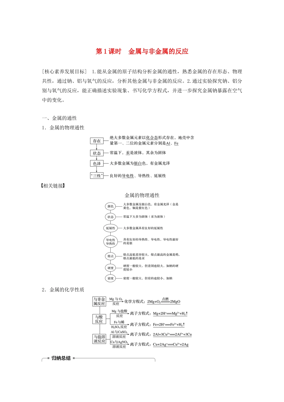高中化学 第三章 金属及其化合物 第一节 第1课时 金属与非金属的反应学案 新人教版必修1-新人教版高中必修1化学学案_第1页