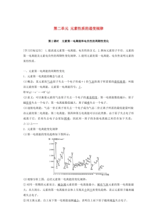 高中化学 专题2 原子结构与元素的性质 第二单元 元素性质的递变规律 第2课时学案 苏教版选修3-苏教版高二选修3化学学案