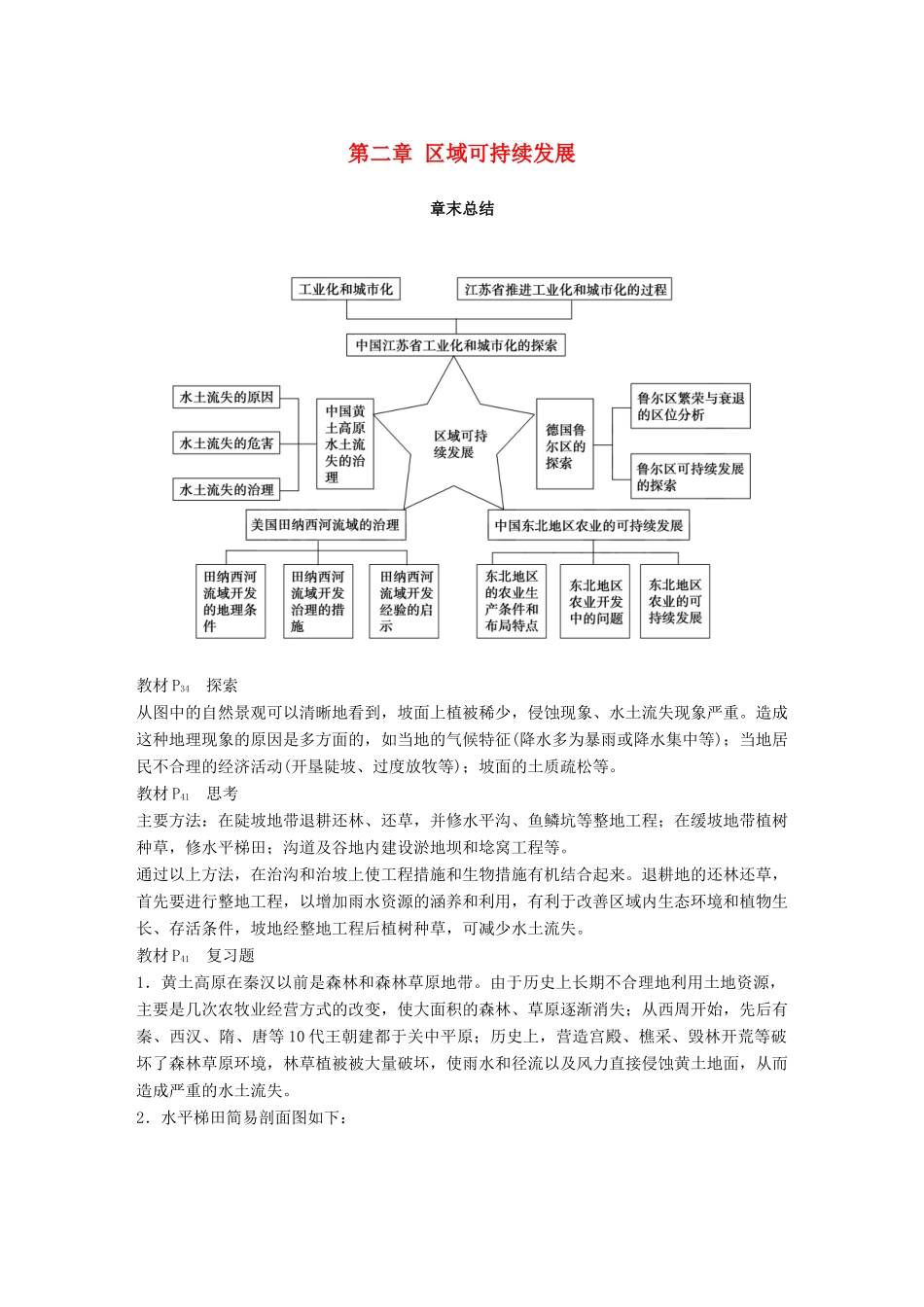 高中地理 第二章 区域可持续发展章末总结学案 湘教版必修3-湘教版高一必修3地理学案_第1页