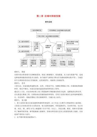 高中地理 第二章 区域可持续发展章末总结学案 湘教版必修3-湘教版高一必修3地理学案