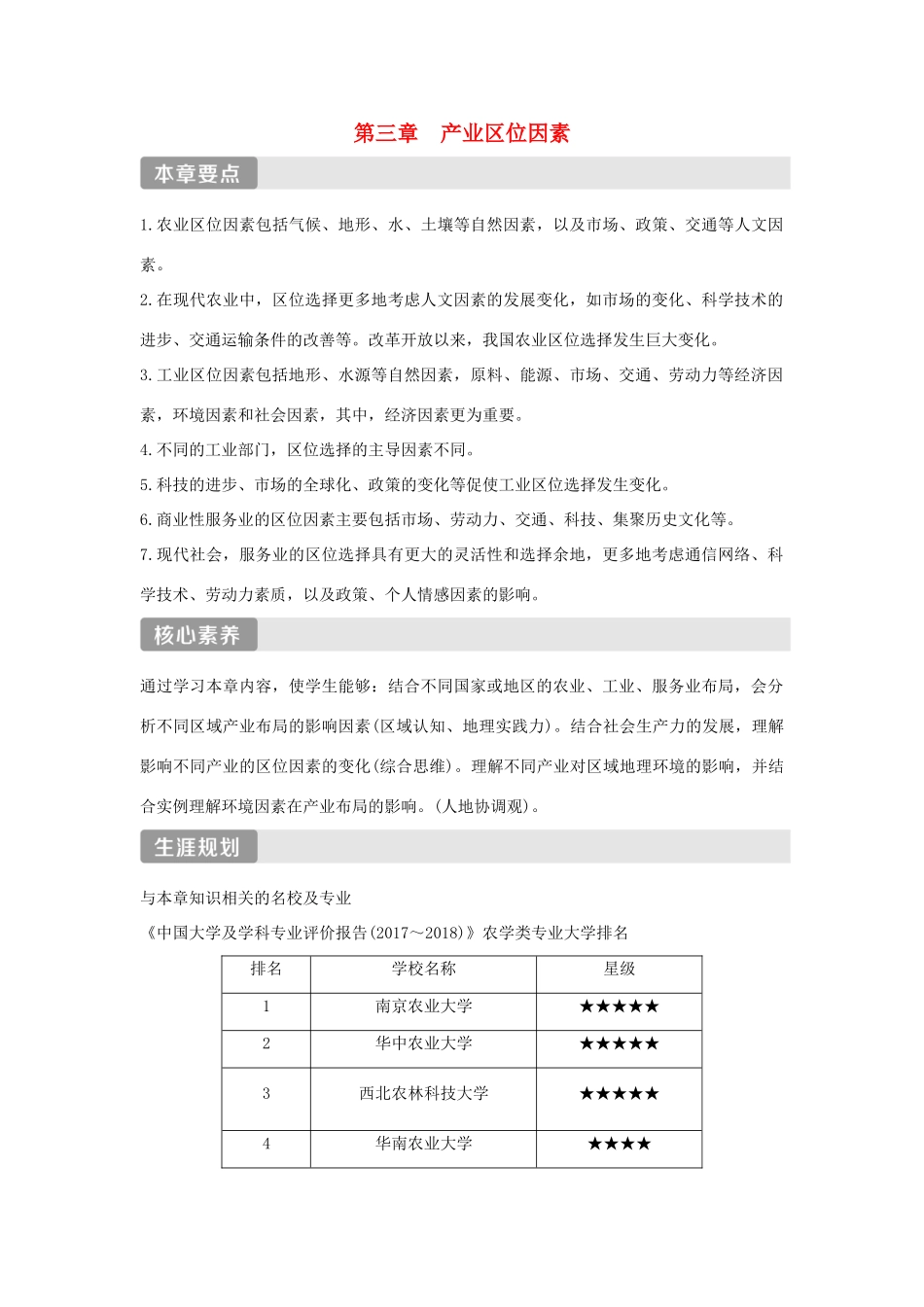 高中地理 第三章 产业区位因素 第一节 农业区位因素及其变化学案 新人教版必修第二册-新人教版高一第二册地理学案_第1页