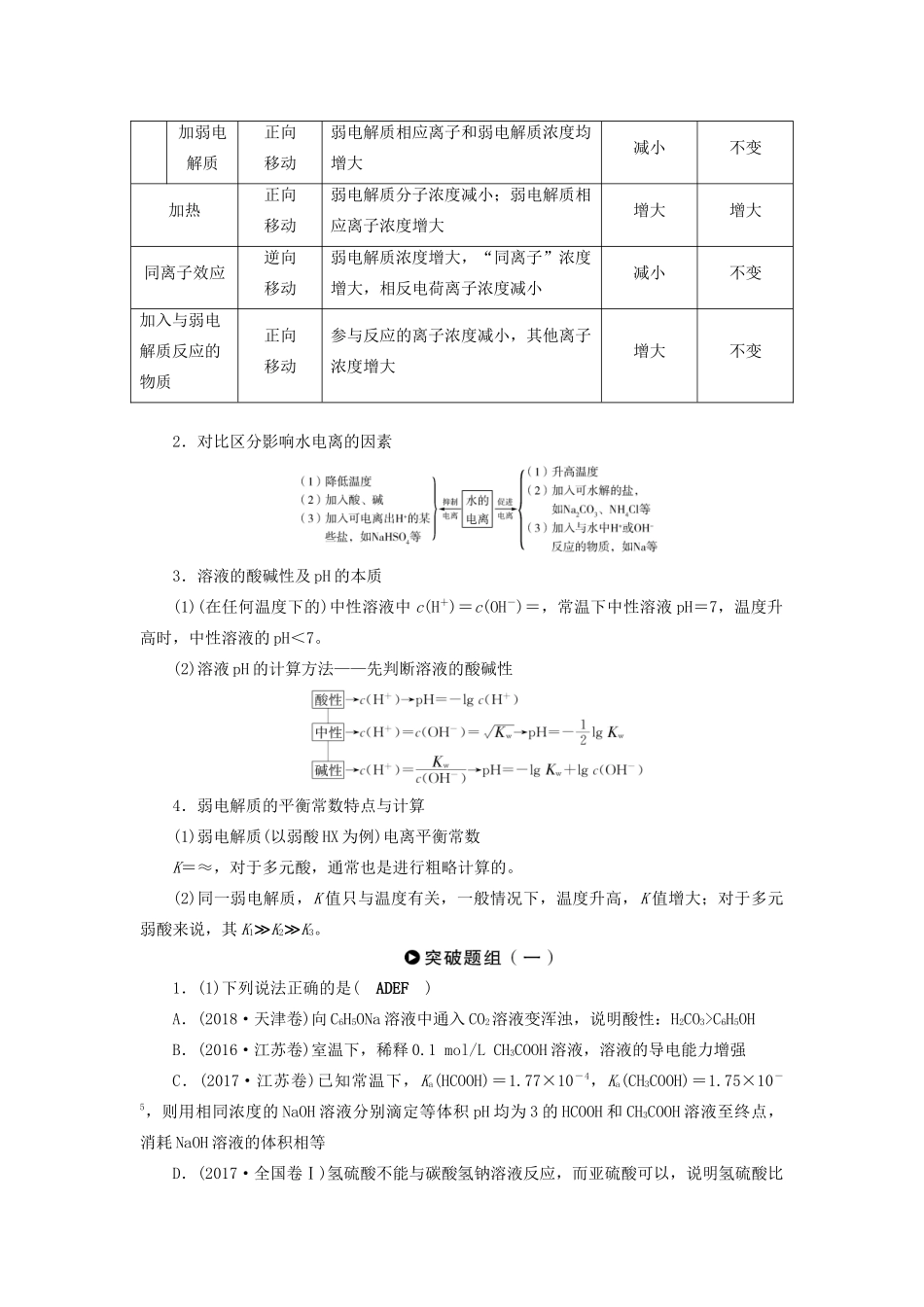 高考化学二轮复习 第1部分 第9讲 水溶液中的离子平衡学案-人教版高三全册化学学案_第2页