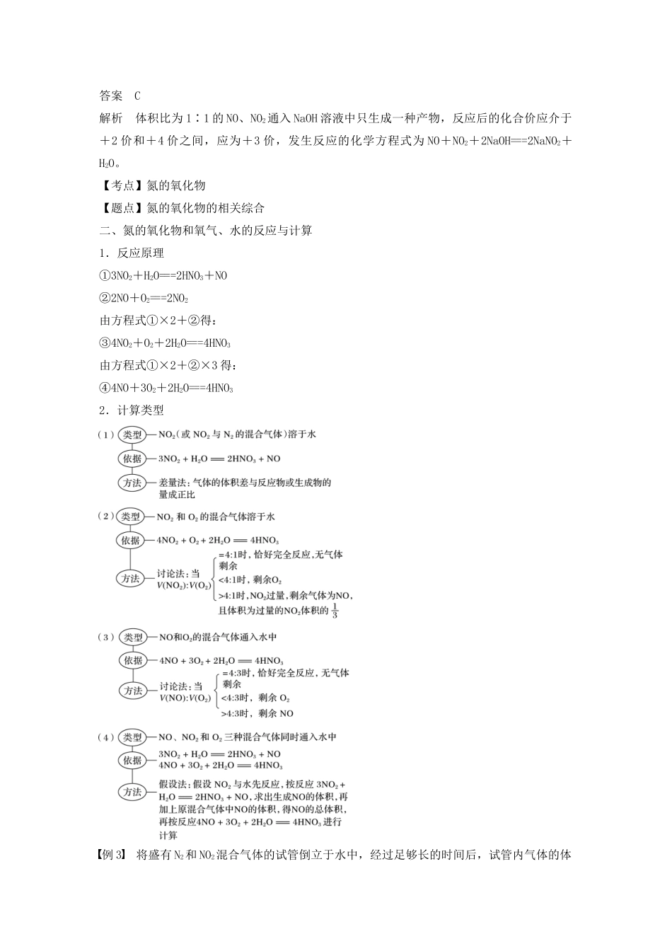 高中化学 第四章 非金属及其化合物 第三节 第2课时 氮的氧化物 大气污染物学案 新人教版必修1-新人教版高中必修1化学学案_第2页