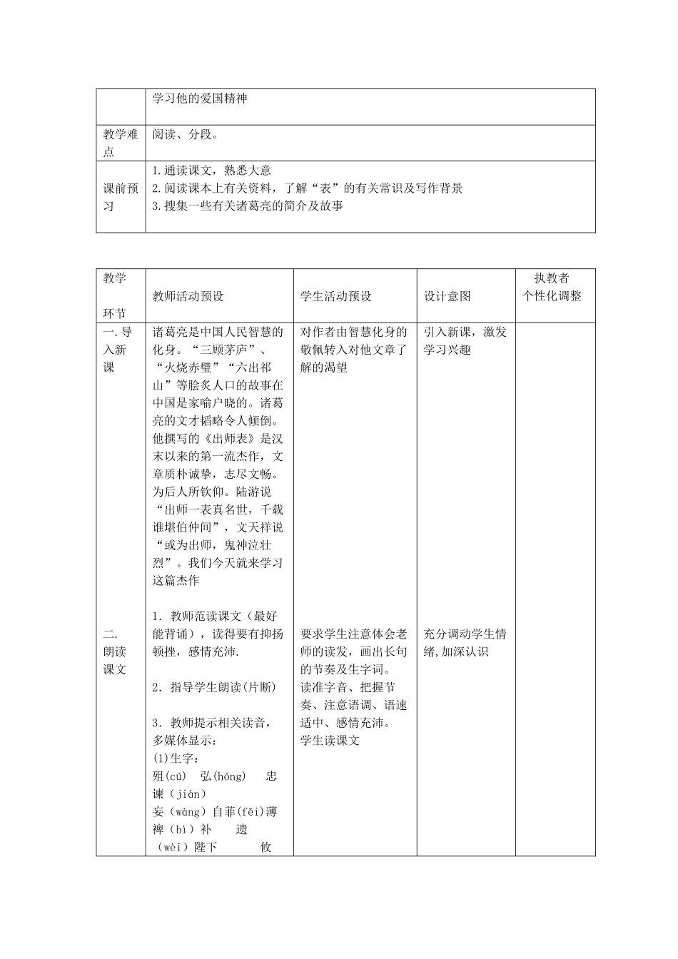 九年级语文下册 第17课《出师表》精品教案 苏教版-苏教版初中九年级下册语文教案_第2页