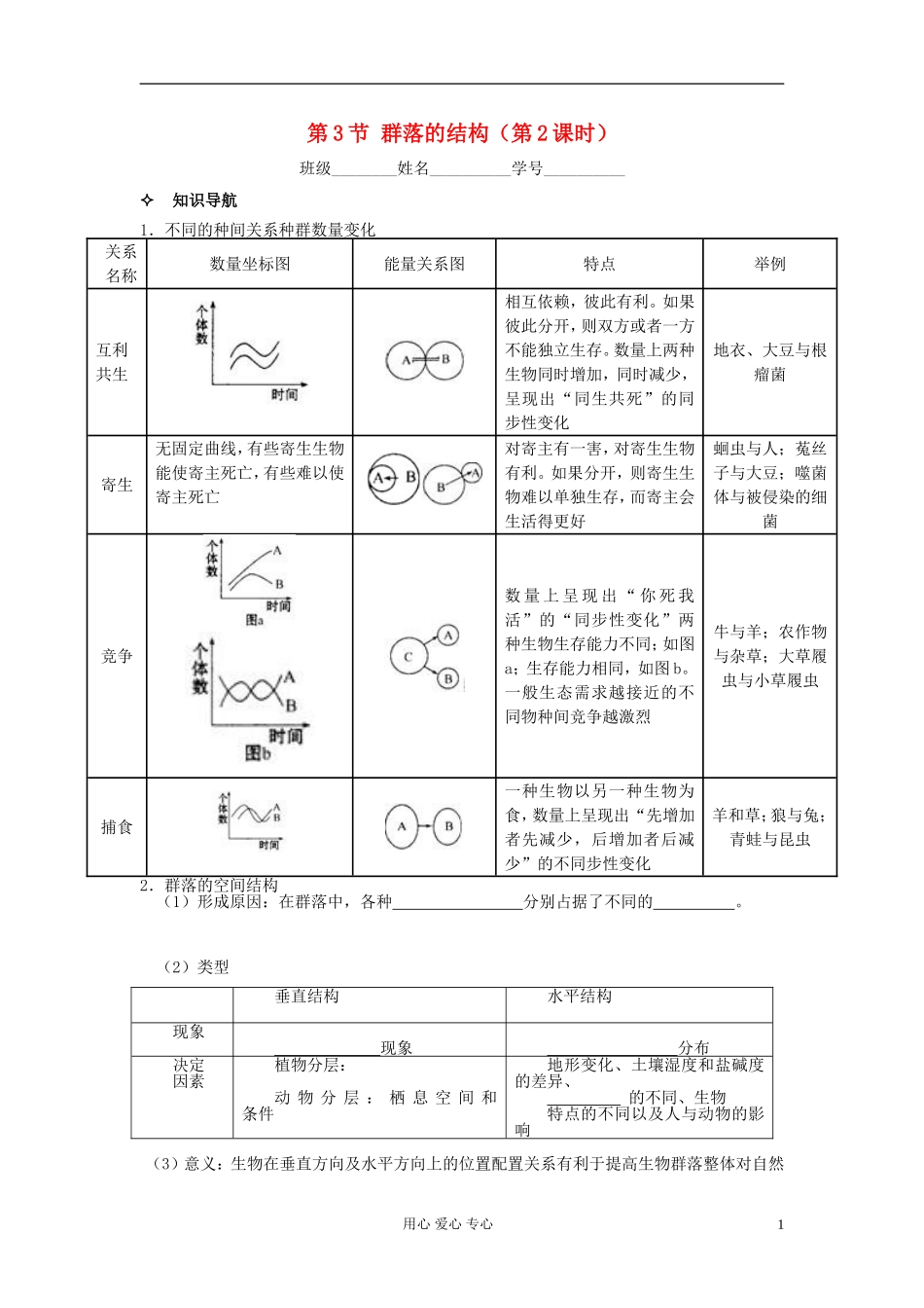 河北省唐山市高中生物 第4章 第3节 群落的结构（第2课时）学案 新人教版必修3_第1页