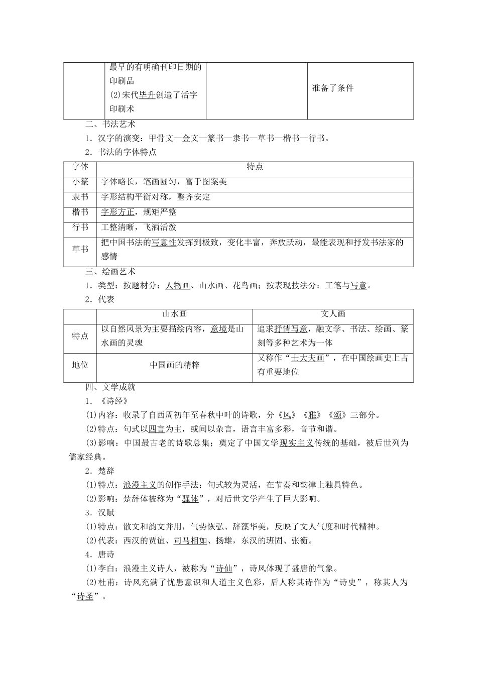 高考历史一轮复习 第25讲 古代中国的科学技术与文化学案（含解析）人民版-人民版高三全册历史学案_第2页