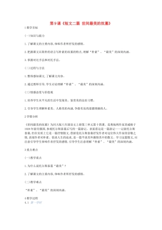 九年级语文上册 第9课《短文二篇 世间最美的坟墓》教案 长春版-长春版初中九年级上册语文教案