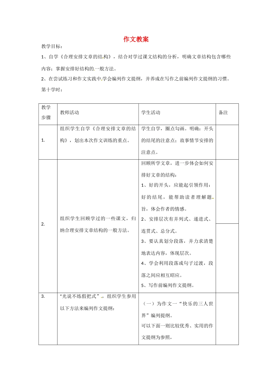 江苏省常州市花园中学八年级语文上册 作文教案 苏教版_第1页