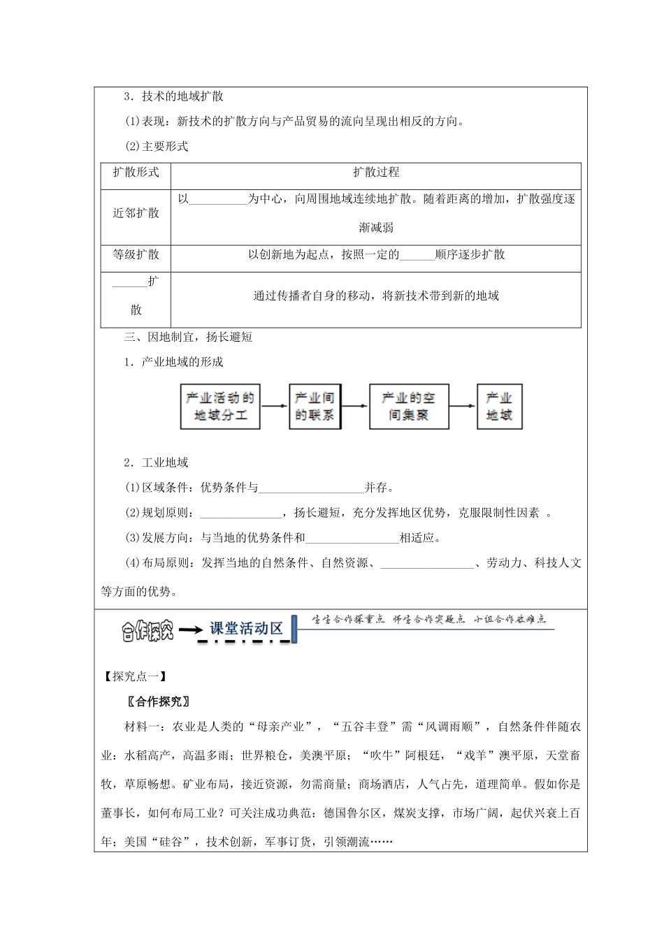 高中地理 第三章 区域产业活动 3.1 产业活动的区位条件和地域联系学案 湘教版必修2-湘教版高一必修2地理学案_第3页