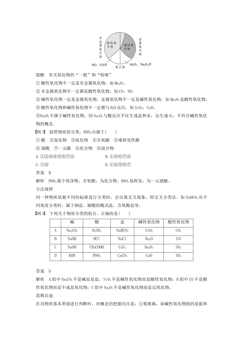高中化学 第2章 元素与物质世界 第1节 第1课时 元素与物质的关系 物质的分类学案 鲁科版必修1-鲁科版高中必修1化学学案_第3页