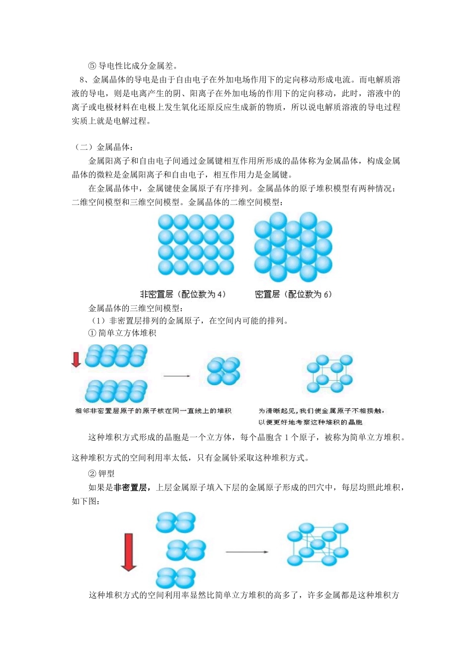 高考化学第一轮复习 专题 金属晶体学案 苏教版-苏教版高三全册化学学案_第3页