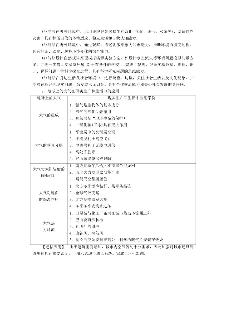 高中地理 第三章 地球上的大气 综合实践活动学案 湘教版必修1-湘教版高一必修1地理学案_第2页