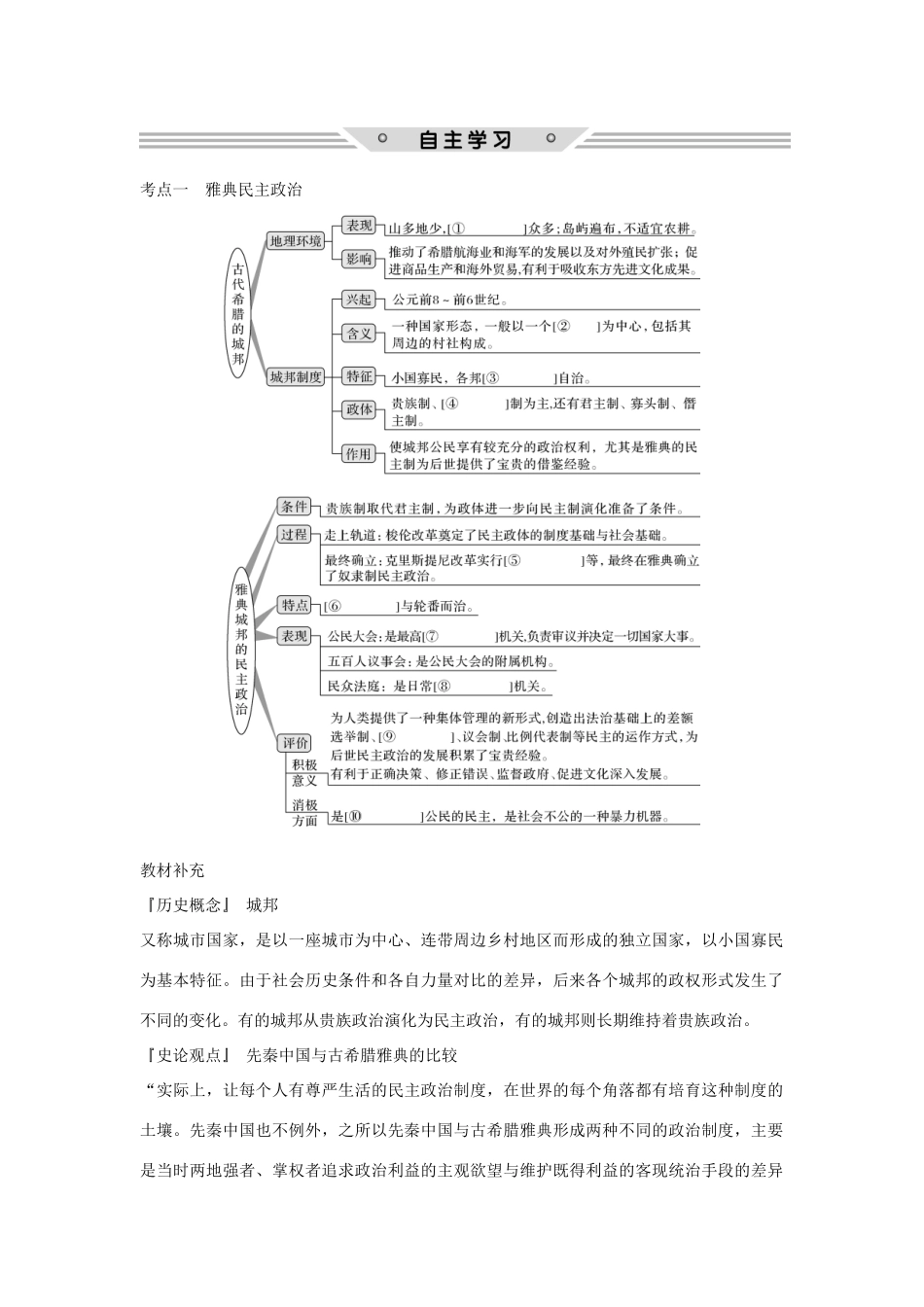高考历史一轮复习 第二单元 西方政治文明的演进 第4讲 古希腊和古罗马的政治制度学案 岳麓版-岳麓版高三全册历史学案_第2页