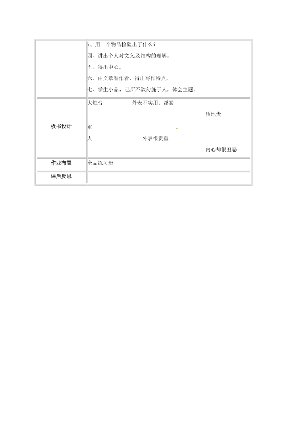 九年级语文上册 第8课《艺术品》教案1 北师大版-北师大版初中九年级上册语文教案_第2页