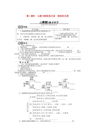 高中化学 第二章 元素与物质世界 第1节 元素与物质的分类 第1课时学案 鲁科版必修1-鲁科版高一必修1化学学案