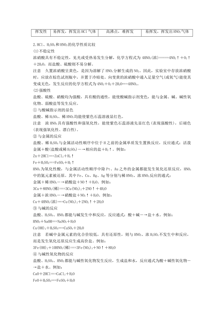 高考化学一轮复习 第四章 非金属及其化合物章末总结学案-人教版高三全册化学学案_第3页