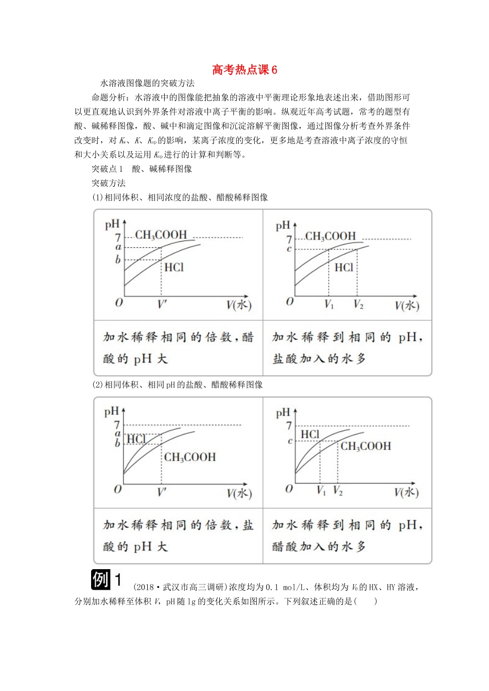 高考化学一轮总复习 第八章 高考热点课6学案（含解析）-人教版高三全册化学学案_第1页
