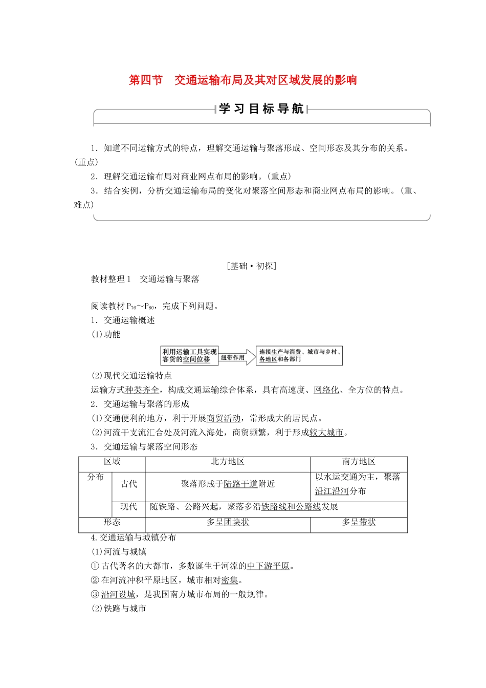 高中地理 第3章 区域产业活动 第4节 城市土地利用、城市功能分区和空间结构学案 湘教版必修2-湘教版高一必修2地理学案_第1页