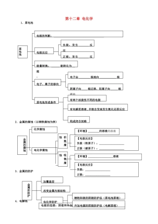 高中化学 《电化学》复习学案 鲁科版选修4