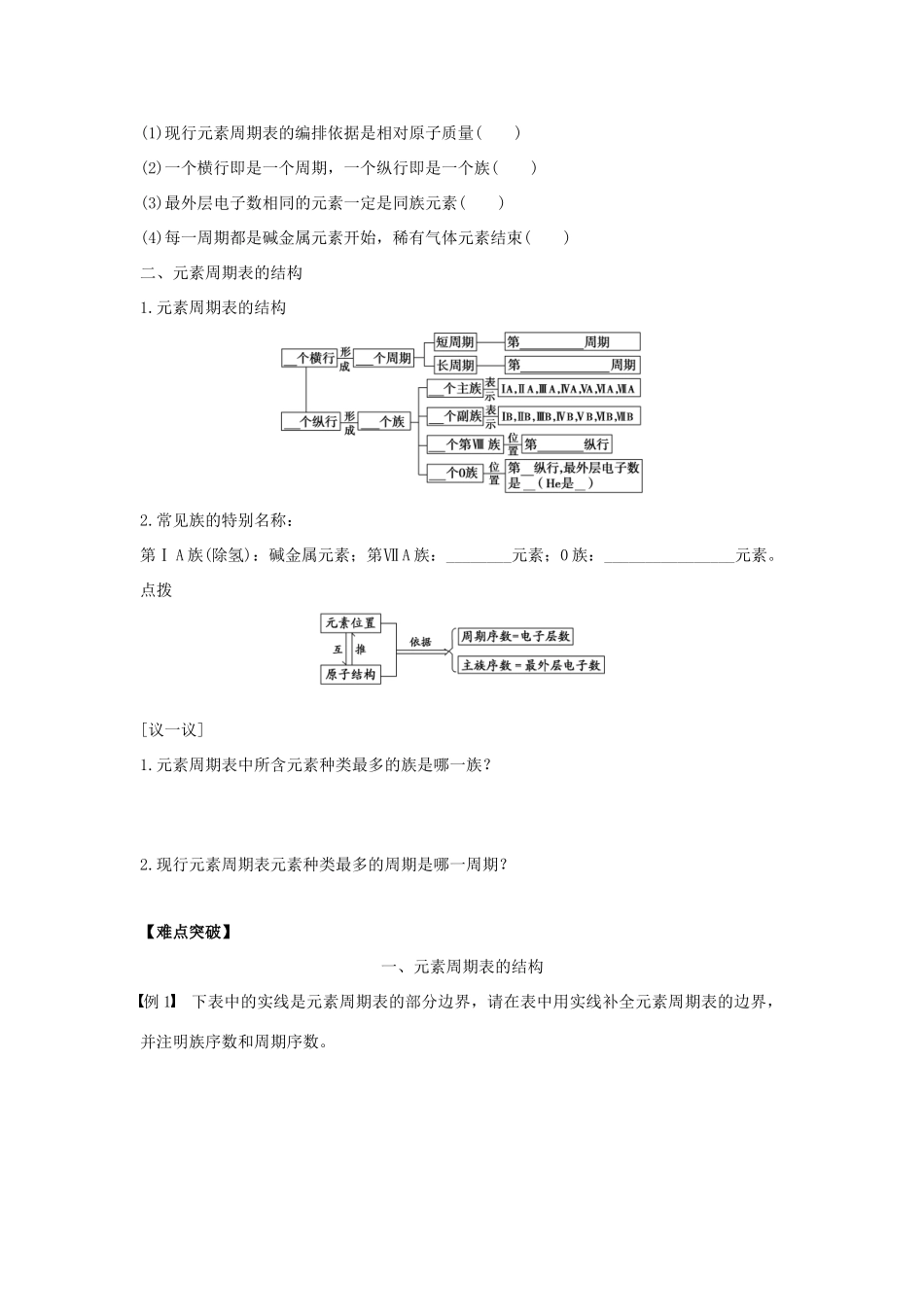 高中化学 第1章 物质结构 元素周期律 第1节 元素周期表导学案 新人教版必修2-新人教版高一必修2化学学案_第2页