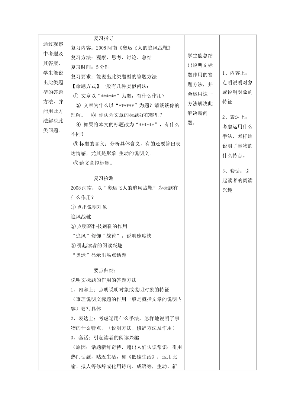 （河南专用）中考语文二轮复习 说明文标题的作用精品教案 新人教版-新人教版初中九年级全册语文教案_第2页